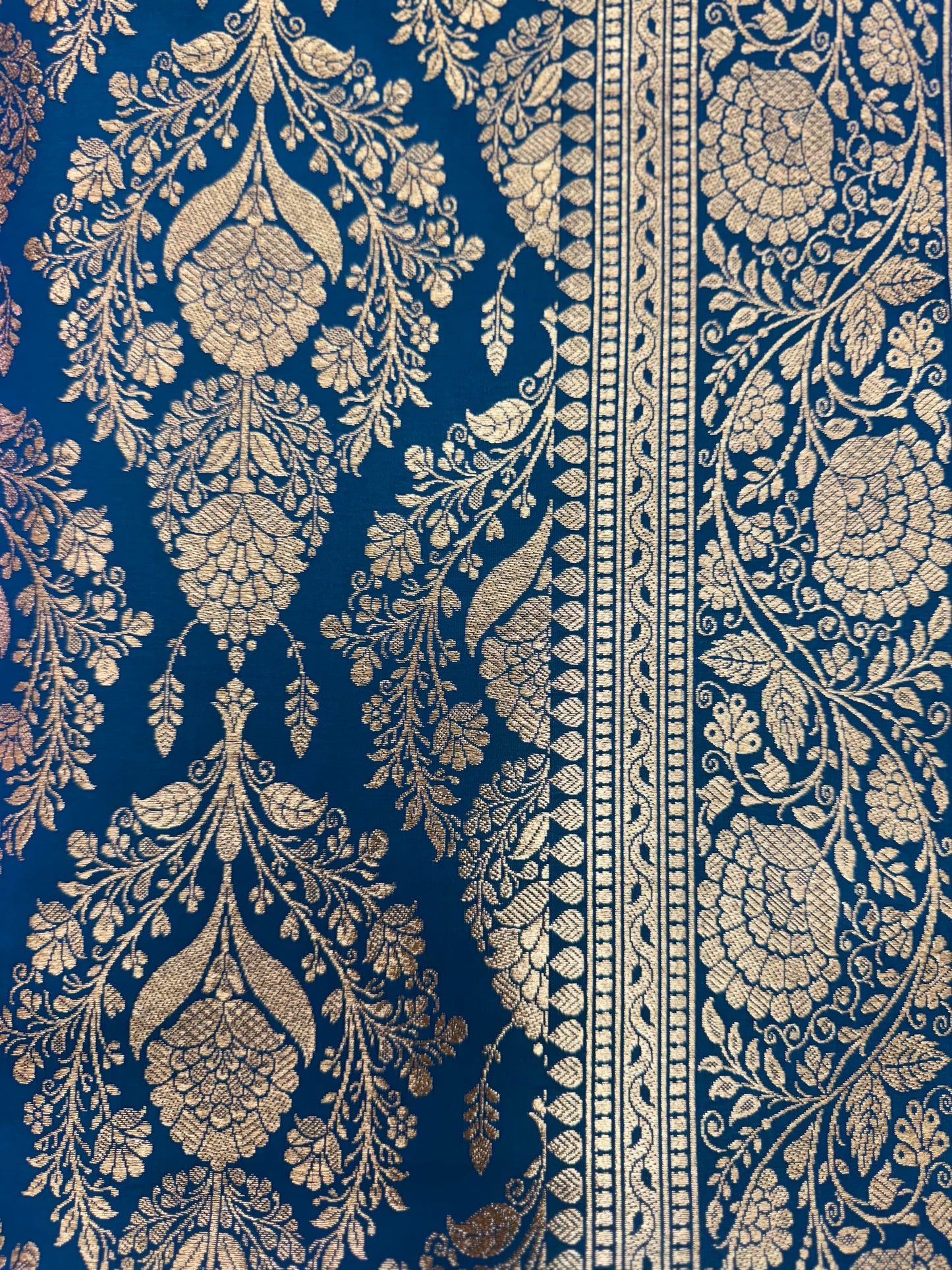 Organza Silk Phekwa Butidar Design Royal Blue Banarasi Saree