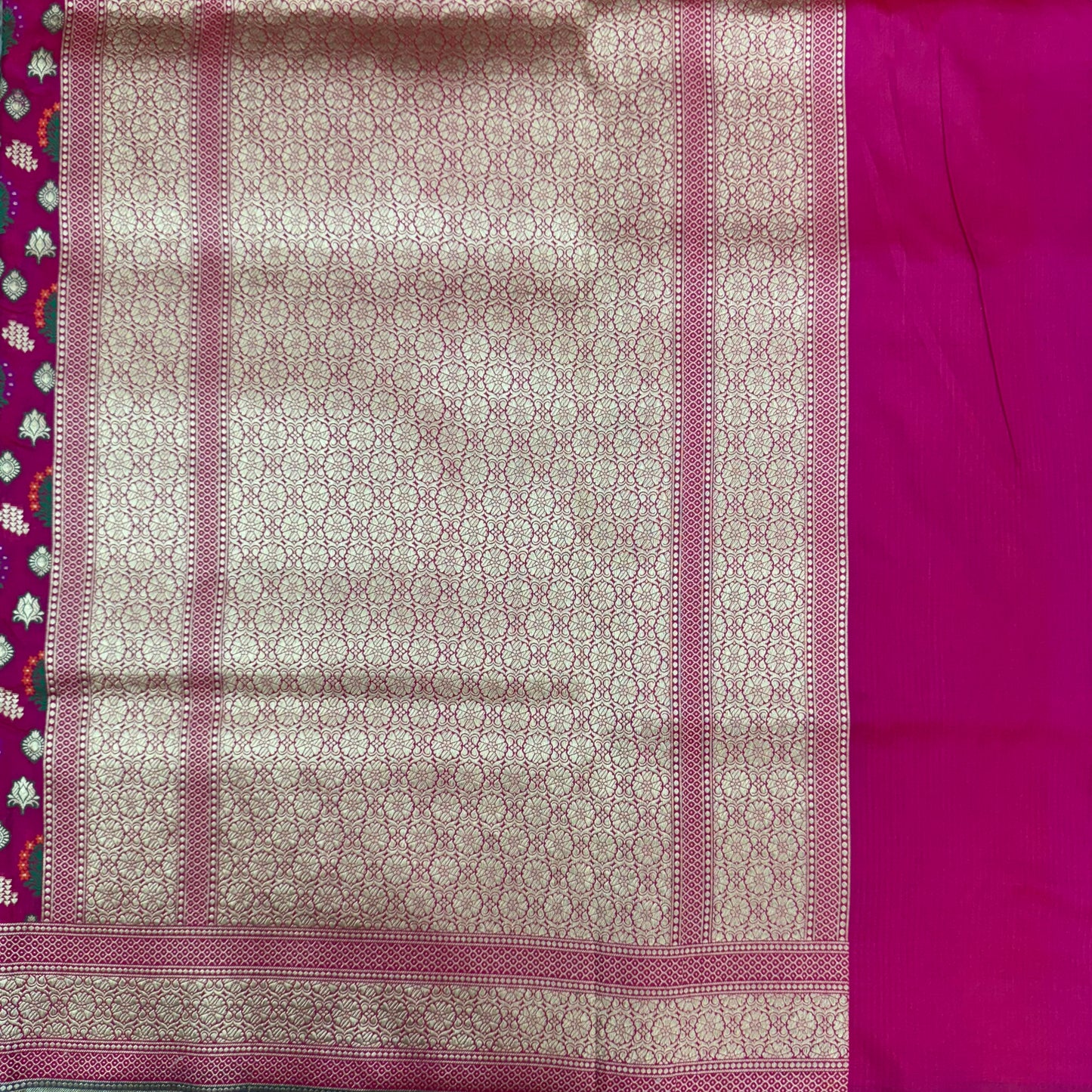 Pure Katan Kadhua Handwoven Butidar Meenakari Red Banasari Saree