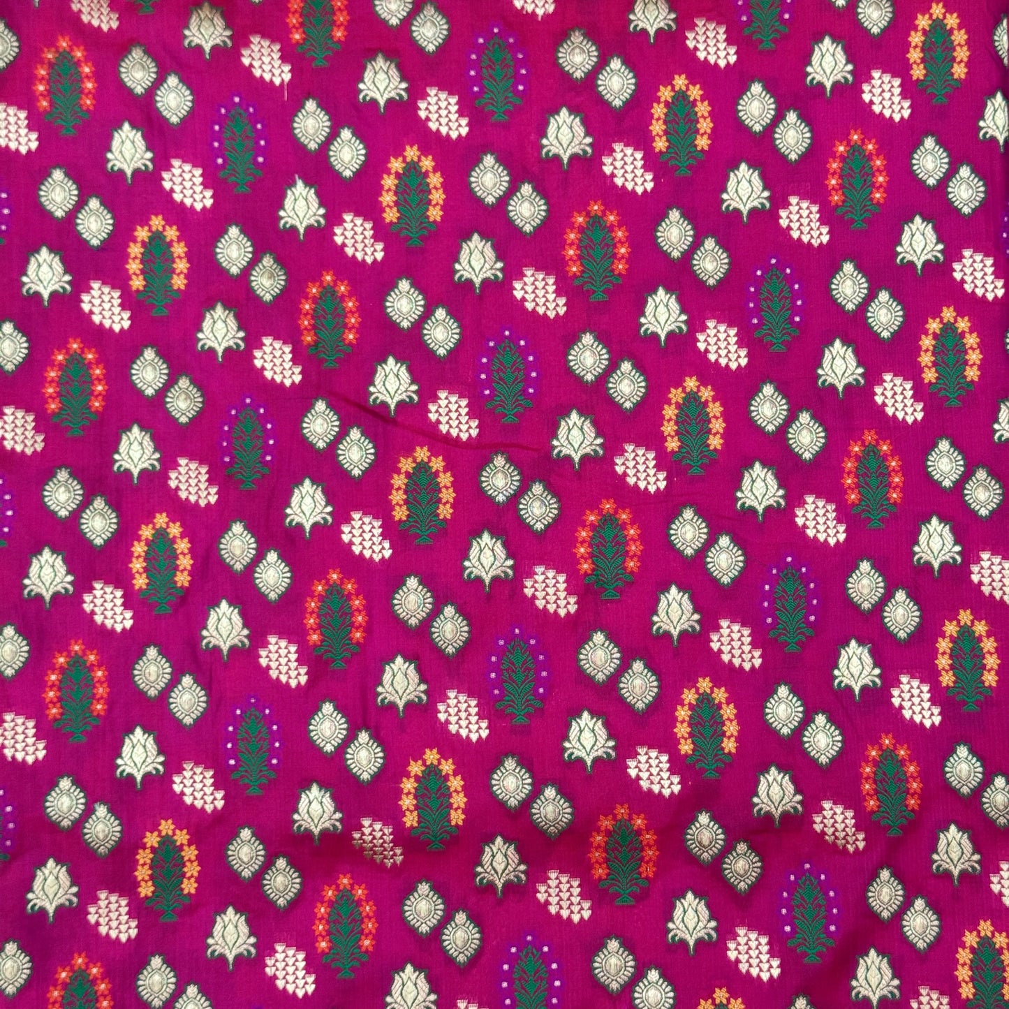 Pure Katan Kadhua Handwoven Butidar Meenakari Red Banasari Saree