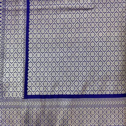 Mashru Silk Phekwa (cutwork) Dual Butidar Design Indigo Banarasi Saree