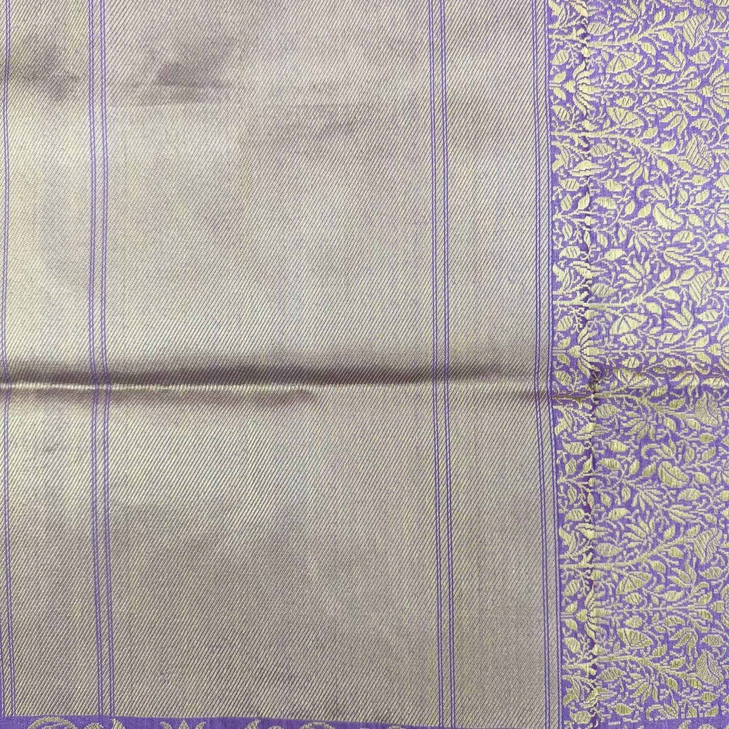 Pure Katan Kadhua Handwoven Butidar Lavendar Banasari Saree