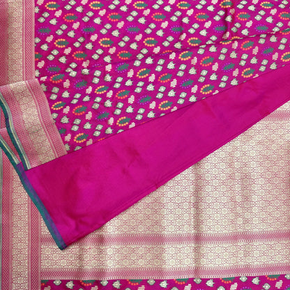 Pure Katan Kadhua Handwoven Butidar Meenakari Red Banasari Saree
