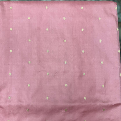 Pure Katan Phekwa Handwoven Butidar Design with Meenakari Border Baby Pink Banasari Saree