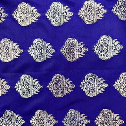 Mashru Silk Phekwa (cutwork) Dual Butidar Design Indigo Banarasi Saree