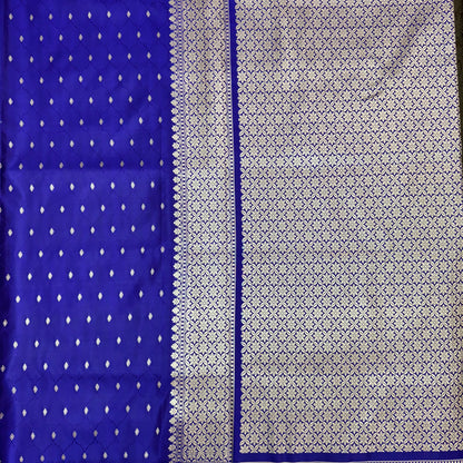 Mashru Silk Phekwa (cutwork) Dual Butidar Design Indigo Banarasi Saree