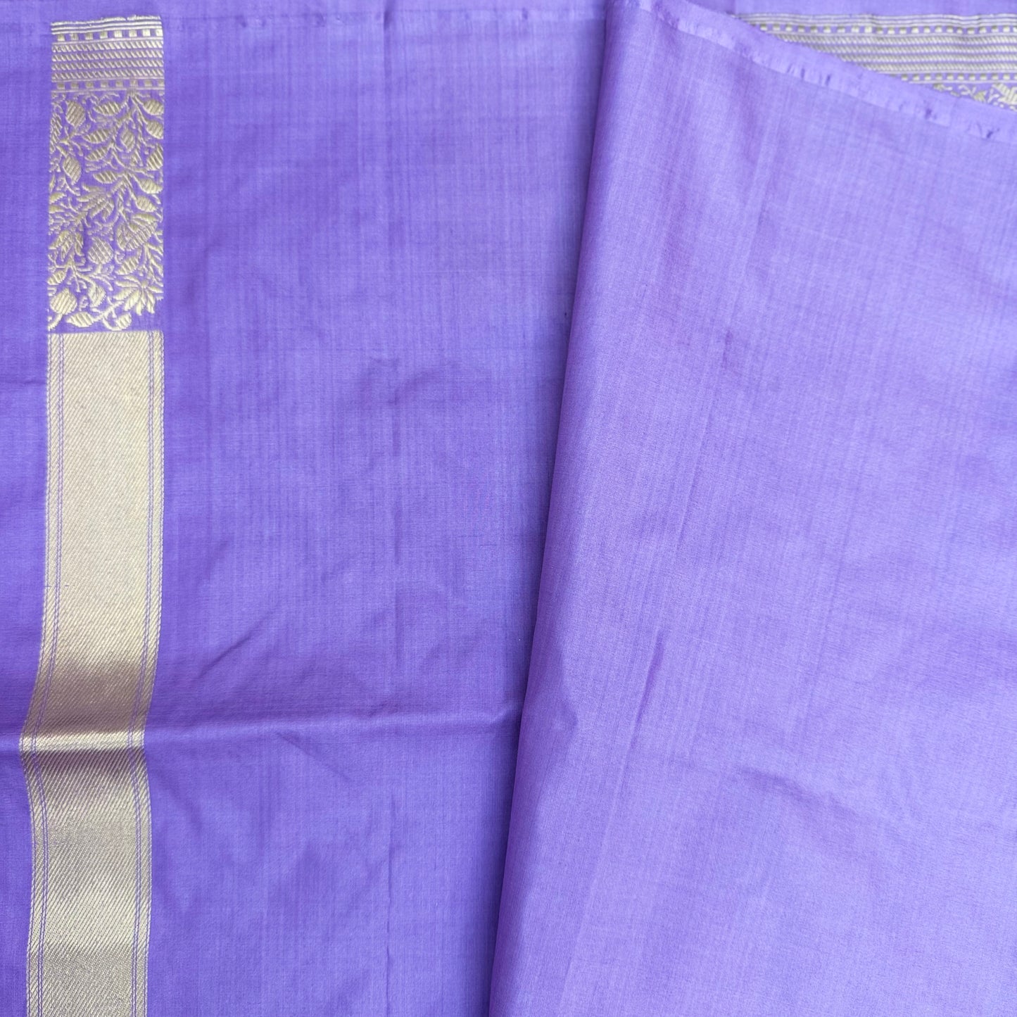 Pure Katan Kadhua Handwoven Butidar Lavendar Banasari Saree