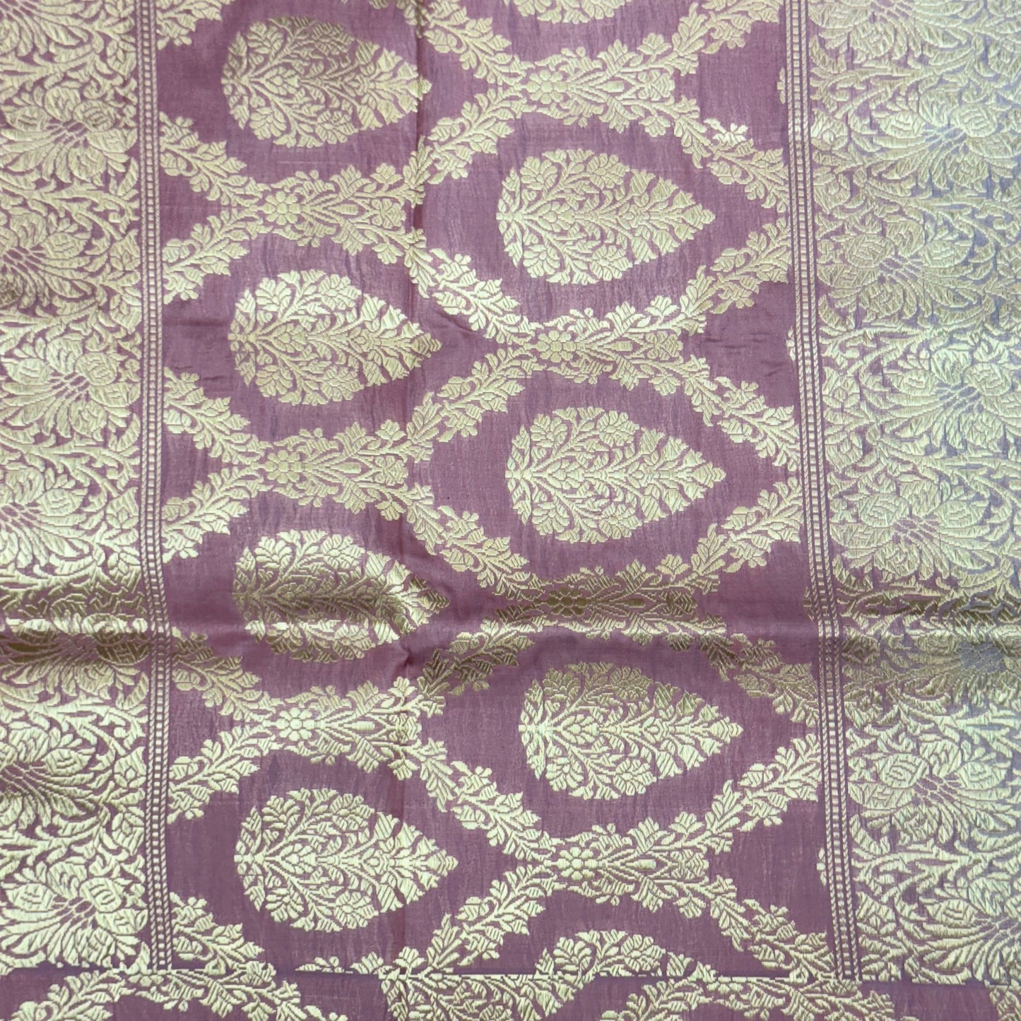 Pure Katan Kadhua Handwoven Butidar Ash Grey Banasari Saree