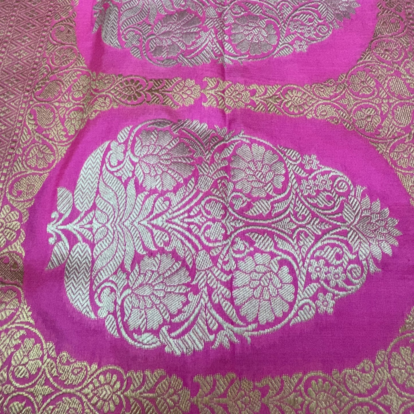Pure Katan Kadhua Handwoven Jaal Meenakari Pink Banarasi Saree